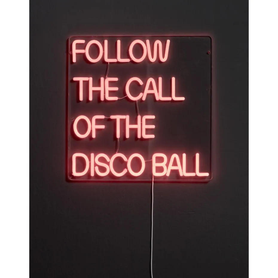 Wandlamp Neon Discoball Rood