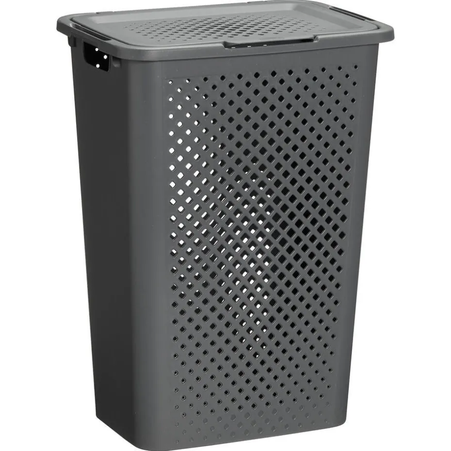 Wasmand Rattan Ruit Antraciet 50 L